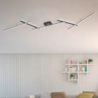 Čierna stropná lampa moderná, Nadja, 22 W, LED RGBW, s diaľkovým ovládačom