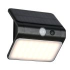Čierne solárne vonkajšie nástenné svietidlo plastové, Mijs, 2,5 W, LED 4000 K, IP44