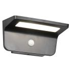 Čierne solárne vonkajšie nástenné svietidlo moderné, Mukaddes, 8 W, LED 4000 K, IP44