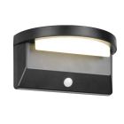 Čierne solárne vonkajšie nástenné svietidlo moderné, Neelam, 8 W, LED 4000 K, IP44