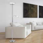Niklová stojaca lampa na čítanie moderná, Larry