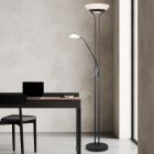 Čierna stojaca lampa na čítanie moderná, Fredrika, 27 W, LED 3000 K, s dotykovým stmievačom