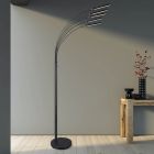 Niklová stojaca lampa moderná, Ekram, 3,5 W, LED 3000 K, s vypínačom