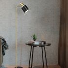 Čierna stojaca lampa kovová, Zoja, s vypínačom