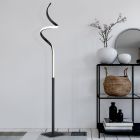 Čierna stojaca lampa moderná, Aby, 11 W, LED 3000 K, s dotykovým stmievačom