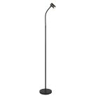 Čierna stojaca lampa moderná, Suradj, s vypínačom