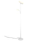 Biela stojaca lampa moderná, Shahid, 17 W, LED nastaviteľný od teplej po studenú bielu, s dotykovým stmievačom