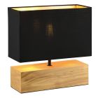 Hnedá stolová lampa drevená, Job, s vypínačom