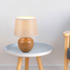 Keramická stolová lampa hnedá, Yet, s vypínačom