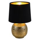 Keramická stolová lampa zlatá, Jorre, s vypínačom