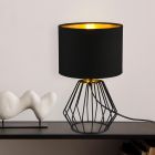 Čierna stolová lampa moderná, Kjell, s vypínačom