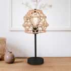 Hnedá stolová lampa rustikálna, Liduina, s vypínačom