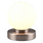 Niklová stolová lampa kovová, Serdal, s vypínačom