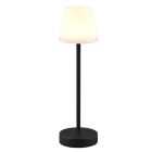 Čierna nabíjateľná stolová lampa plastová, Suman, 2 W, LED nastaviteľný od teplej po studenú bielu, IP44, s dotykovým stmievačom
