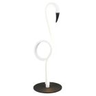 Biela stolová lampa dizajnová, Puk, 6 W, LED 3000 K, s vypínačom