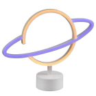 Biela stolná lampa do detskej izby plastová, Planet, 2 W, LED 3000 K, s vypínačom