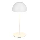 Biela nabíjateľná stolová lampa plastová, Mikhail, 2 W, LED 3000 K, IP44, s dotykovým stmievačom