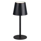 Čierna nabíjateľná stolová lampa kovová, Priya, 1,6 W, LED nastaviteľný od teplej po studenú bielu, s 3-stupňovým stmievačom