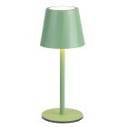 Zelená nabíjateľná stolová lampa kovová, Priya, 1,6 W, LED nastaviteľný od teplej po studenú bielu, s 3-stupňovým stmievačom