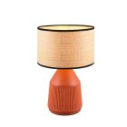 Keramická stolová lampa oranžová, Shivam
