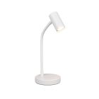 Biela stolová lampa moderná, Suradj, s vypínačom
