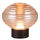 Čierna nabíjateľná stolová lampa retro, Walid, 2 W, LED 3000 K, s dotykovým stmievačom