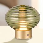 Mosadzná nabíjateľná stolová lampa retro, Walid, 2 W, LED 3000 K, s dotykovým stmievačom
