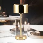 Mosadzná nabíjateľná stolová lampa moderná, Dustin, 1 W, LED 3000 K, s dotykovým stmievačom