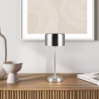 Niklová nabíjateľná stolová lampa moderná, Dustin, 1 W, LED 3000 K, s dotykovým stmievačom