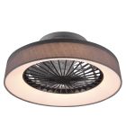 Moderný stropný ventilátor Chante, sivý, 30W, nastaviteľný teplý až studený biely LED, s diaľkovým ovládaním