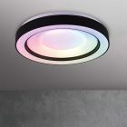 Čierna stropná lampa moderná, Navin, 22 W, LED RGBW, s diaľkovým ovládačom