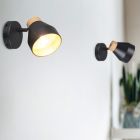 Čierne nástenné bodové svietidlo moderné, Riette, s vypínačom
