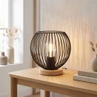 Industriálna stolová lampa čierna, Wiro, s vypínačom