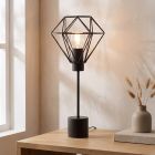 Industriálna stolová lampa čierna, Jochem, s vypínačom