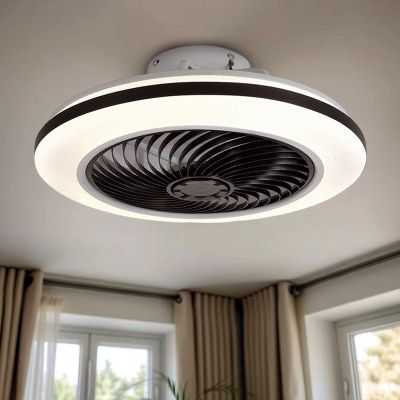 Moderný stropný ventilátor čierny, Gonda, 40W, 3000K LED, s diaľkovým ovládaním