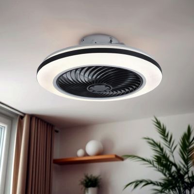 Moderný stropný ventilátor čierny, Hale, 40W, 3000K LED, s diaľkovým ovládaním