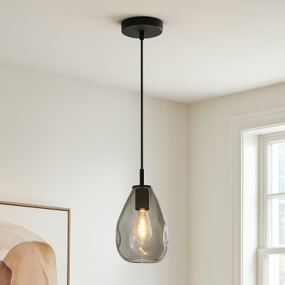 Dizajnové visiace svietidlo sivé, Evito