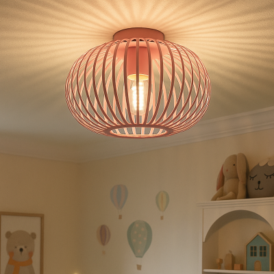 Industriálna stropná lampa ružová, Lieve