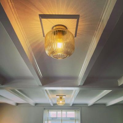 Retro stropné svietidlo jantárové, Charlois