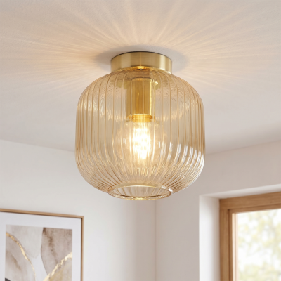 Retro stropné svietidlo jantárové, Charlois