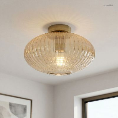 Dizajnová stropná lampa jantárová, Charlois