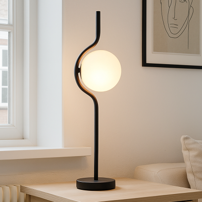 Moderná stolová lampa čierna, Merel, s vypínačom
