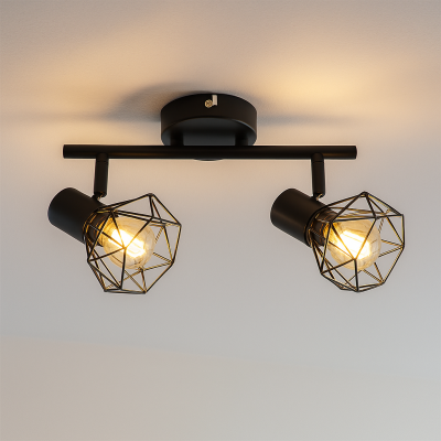 Industriálne stropné bodové svetlo čierne, Jaylano