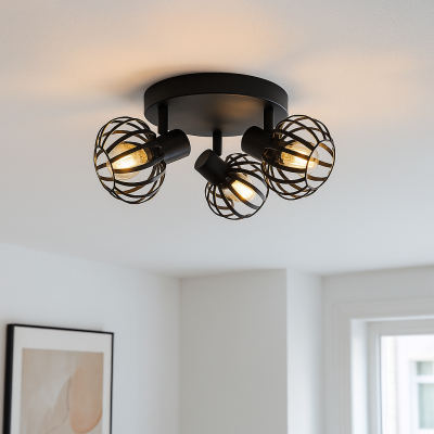 Industriálne stropné bodové svetlo čierne, Lieve