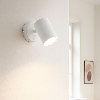 Moderné nástenné bodové svietidlo biele, Elena, s vypínačom