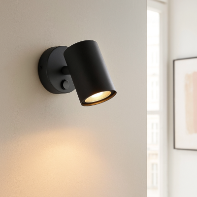 Moderné nástenné bodové svietidlo čierne, Elena, s vypínačom