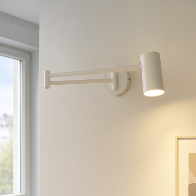 Moderné nástenné bodové svietidlo biele, Elena, s vypínačom