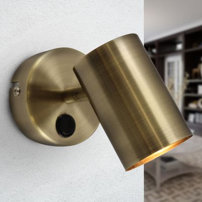 Moderné nástenné svietidlo bronzové, Elena, s vypínačom