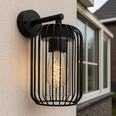 Moderné vonkajšie svietidlo čierne, Enya, IP44