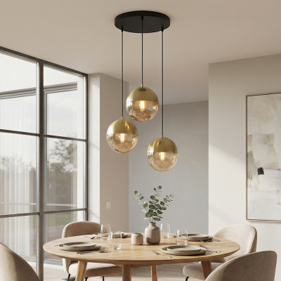 Dizajnové visiace svietidlo jantárové, Nalini